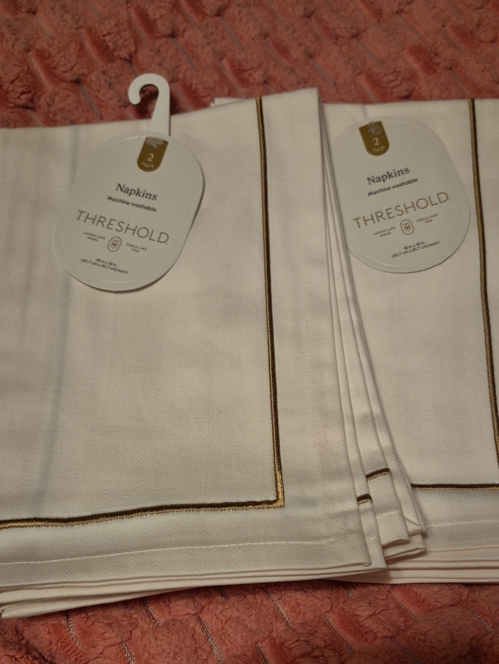 Threshold Napkin Set with Gold Border - 2x 2 Pack